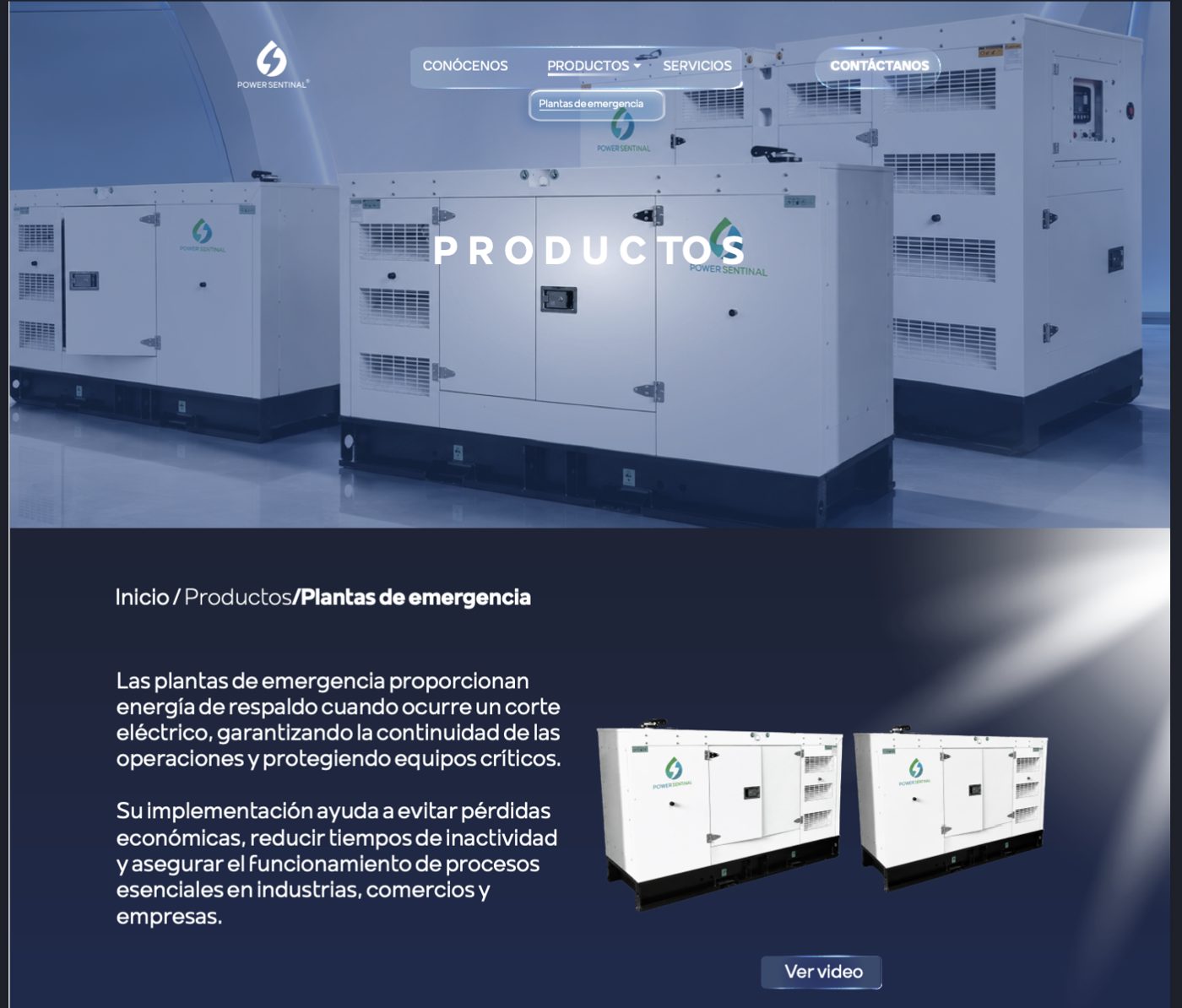 Planta de emergencia industrial Power Sentinal en operación